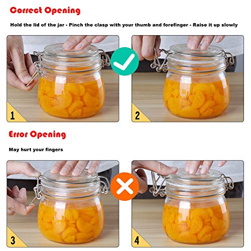 6-Piece Airtight Glass Canister Set for Kitchen Storage