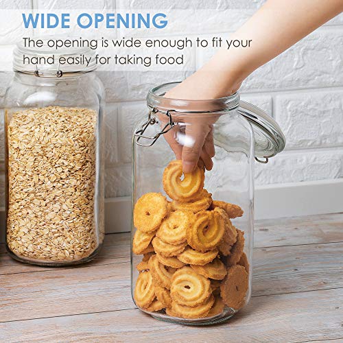 3 Pack Glass Food Storage Jars with Airtight Lids