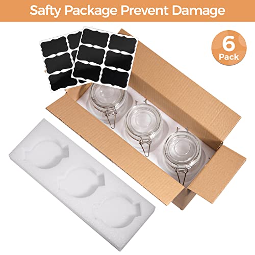 6-Piece Airtight Glass Canister Set for Kitchen Storage