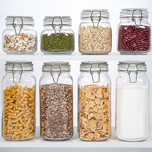 3 Pack Glass Food Storage Jars with Airtight Lids