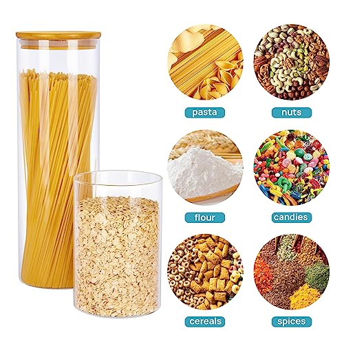 7 Pack Glass Food Storage Jars with Bamboo Lids