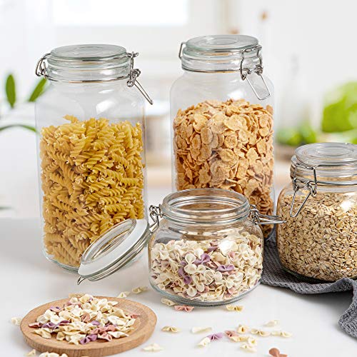3 Pack Glass Food Storage Jars with Airtight Lids