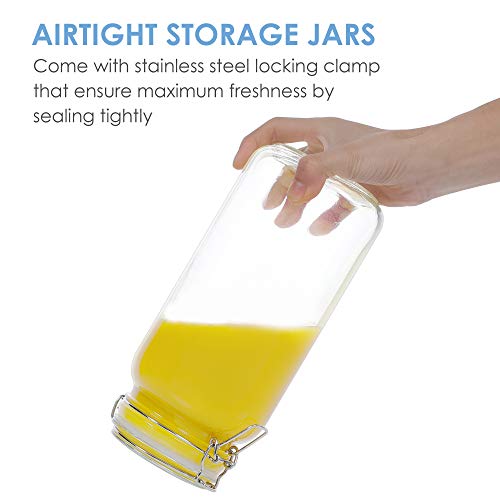 3 Pack Glass Food Storage Jars with Airtight Lids
