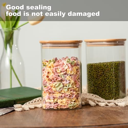 6-Piece Glass Food Storage Jars with Bamboo Lid