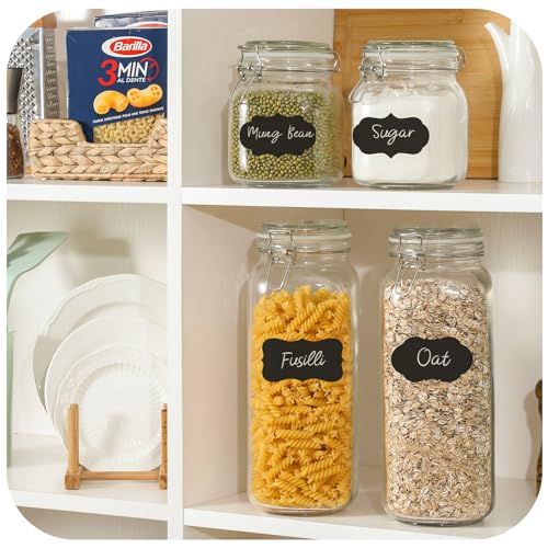Large Glass Food Storage Jars, 3 Pack Square