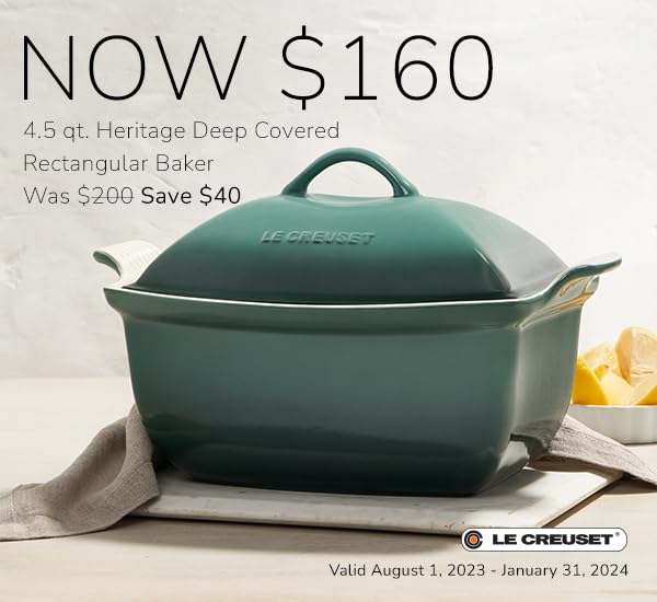 Le Creuset Stoneware Deep Baker with Lid, 4.5 qt