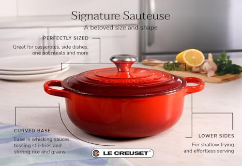 Le Creuset Signature Sauteuse Oven, 3.5 qt., Cerise