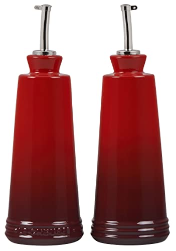 Le Creuset Stoneware Oil & Vinegar Set, Cerise