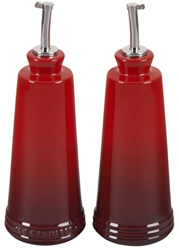 Le Creuset Stoneware Oil & Vinegar Set, Cerise