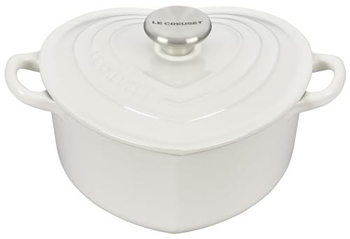 Le Creuset Heart Cocotte, 2 Quart, White