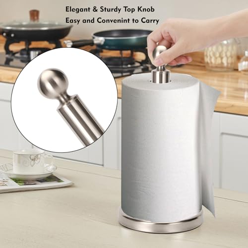 Kalitro Paper Towel Holder Stand, Sturdy Stainless Steel