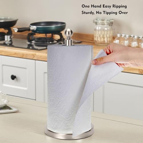 Kalitro Paper Towel Holder Stand, Sturdy Stainless Steel
