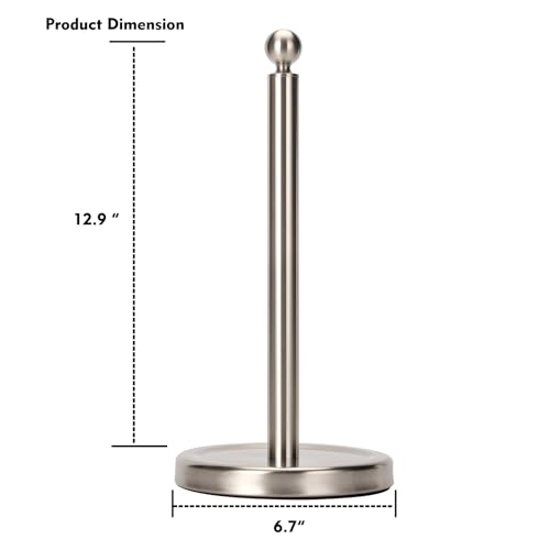 Kalitro Paper Towel Holder Stand, Sturdy Stainless Steel