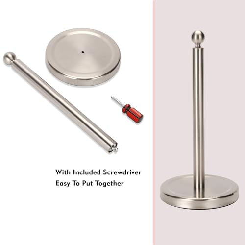 Kalitro Paper Towel Holder Stand, Sturdy Stainless Steel
