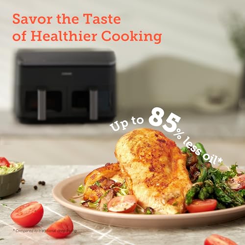 COSORI 9-Qt Dual Basket Air Fryer: Large, 8-in-1