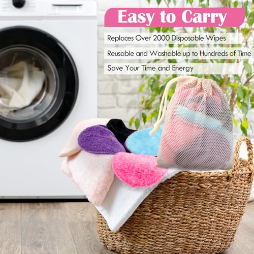 Eco-Friendly Reusable Makeup Remover Pads, 50 Count (Multi-Color)