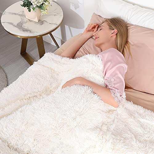 Tuddrom Fuzzy Faux Fur Throw Blanket, 50" x 60