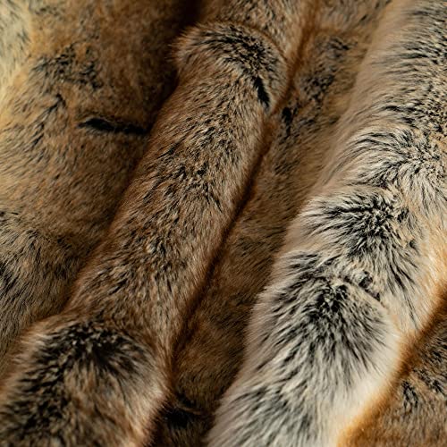 Luxurious Brown Faux Fur Throw Blanket, 60 x 80