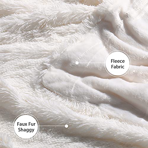 Tuddrom Fuzzy Faux Fur Throw Blanket, 50" x 60