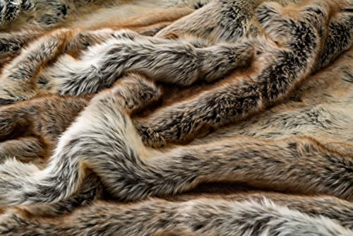 Luxurious Brown Faux Fur Throw Blanket, 60 x 80