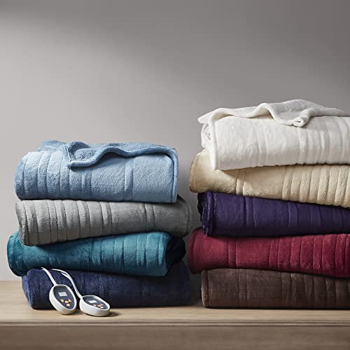 Beautyrest Reversible Sherpa Electric Blanket, Zero EMF, Multi Heat Setting