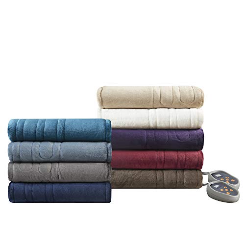 Beautyrest Reversible Sherpa Electric Blanket, Zero EMF, Multi Heat Setting