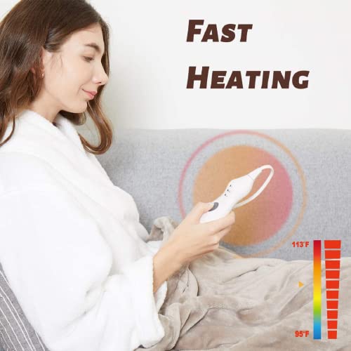 Tefici Electric Heated Blanket Throw, Super Cozy Soft