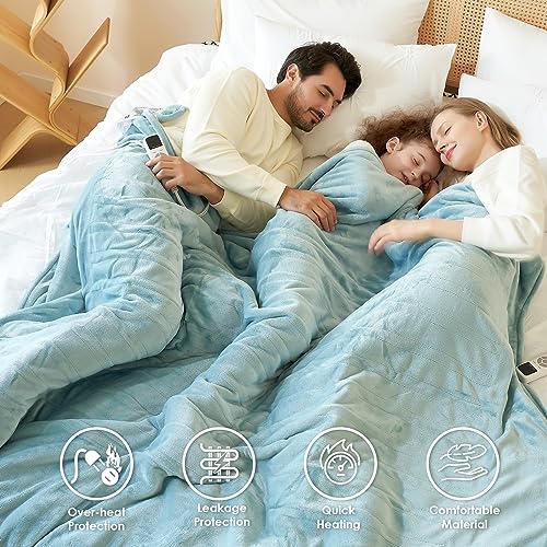 EHEYCIGA Electric Heated Blanket Twin - 5 Heating Levels
