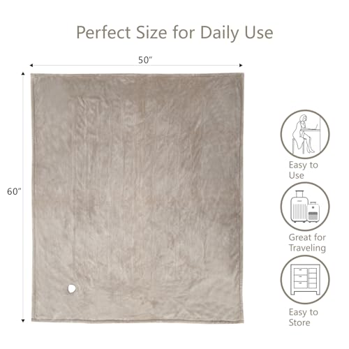 Tefici Electric Heated Blanket Throw, Super Cozy Soft