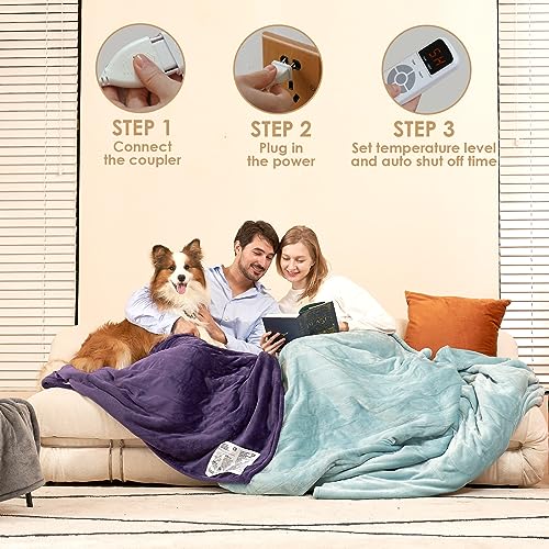 EHEYCIGA Electric Heated Blanket Twin - 5 Heating Levels