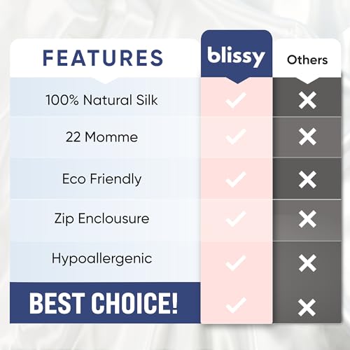 Luxurious Blissy Silk Pillowcase - Silk for Hair & Skin