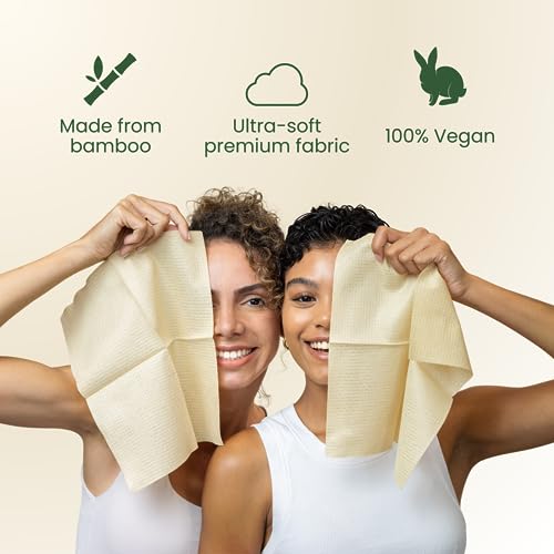 Bamboo Viscose Face Towels XL, Biodegradable, Disposable (50 count)