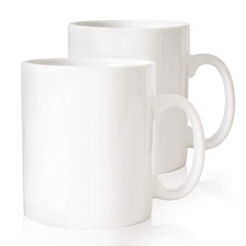 Serami 28oz White Ceramic Big Coffee Mugs (2 pack)