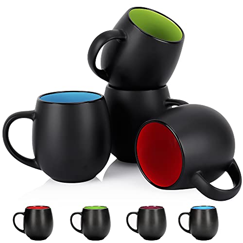 Vivimee 4 Pack Large Ceramic Coffee Mug Sets