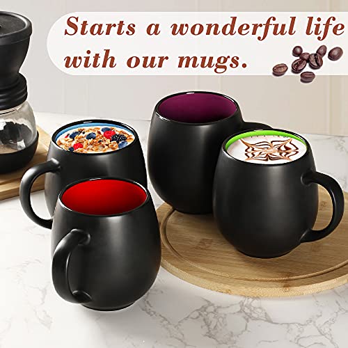 Vivimee 4 Pack Large Ceramic Coffee Mug Sets
