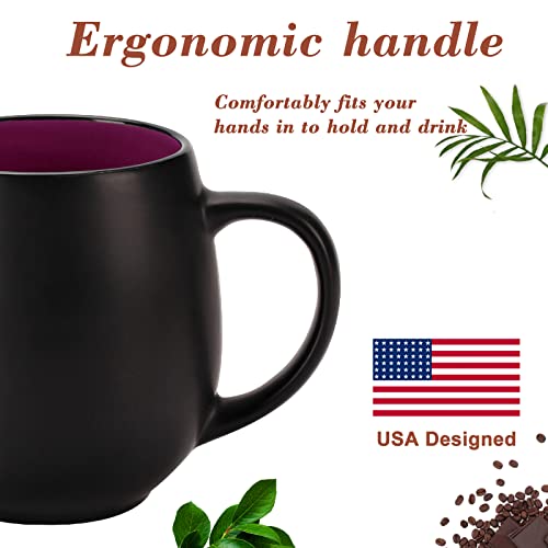 Vivimee 4 Pack Large Ceramic Coffee Mug Sets