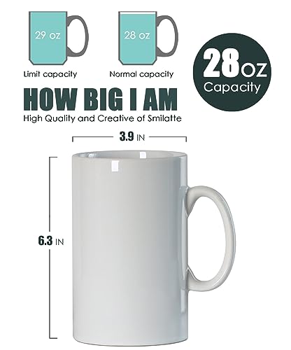 Smilatte 28 oz Extra Large Ceramic Coffee Mug