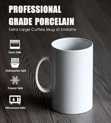 Smilatte 28 oz Extra Large Ceramic Coffee Mug