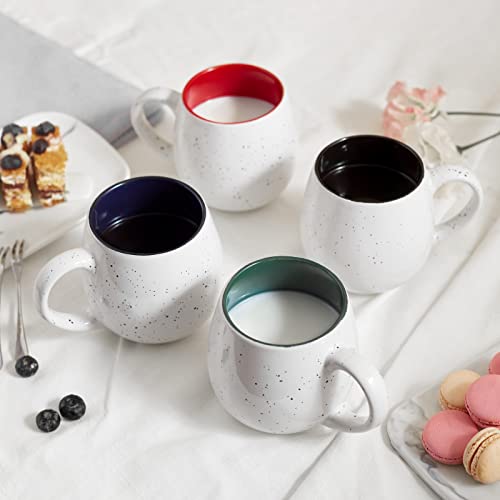 LIFVER Jumbo Ceramic Coffee Mugs Set of 4