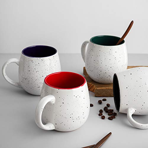 LIFVER Jumbo Ceramic Coffee Mugs Set of 4
