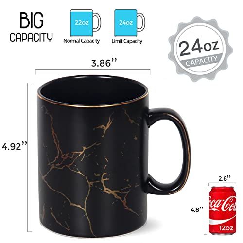 24 oz Oversized Ceramic Black Coffee Mug
