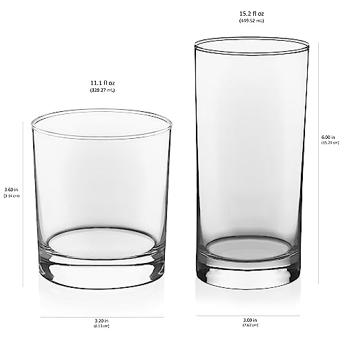 Libbey Province Tumbler and Rocks Glass Drinkware Set