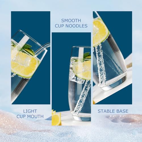 Crystal Highball Water Glasses Set of 6, 15 Oz