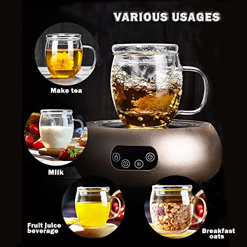 Glass Tea Cup with Infuser, Lid, 500ml - Loose Leaf Tea