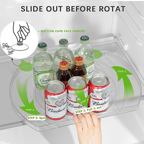 Refrigerator Lazy Susan Turntable Organizer, 16.54" Rectangle Shape