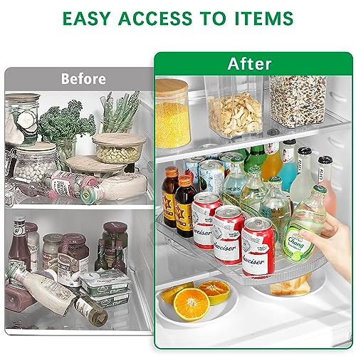 Refrigerator Lazy Susan Turntable Organizer, 16.54" Rectangle Shape