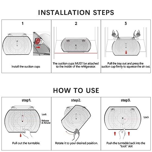 Refrigerator Lazy Susan Turntable Organizer, 16.54" Rectangle Shape