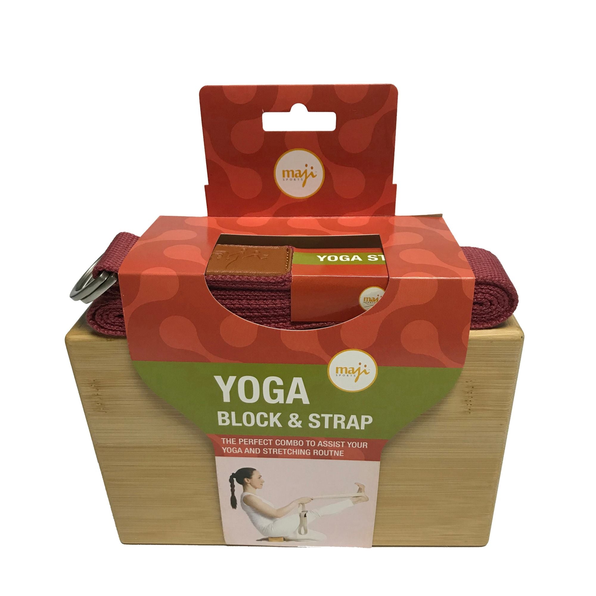 Bamboo Yoga Block and Strap Combo