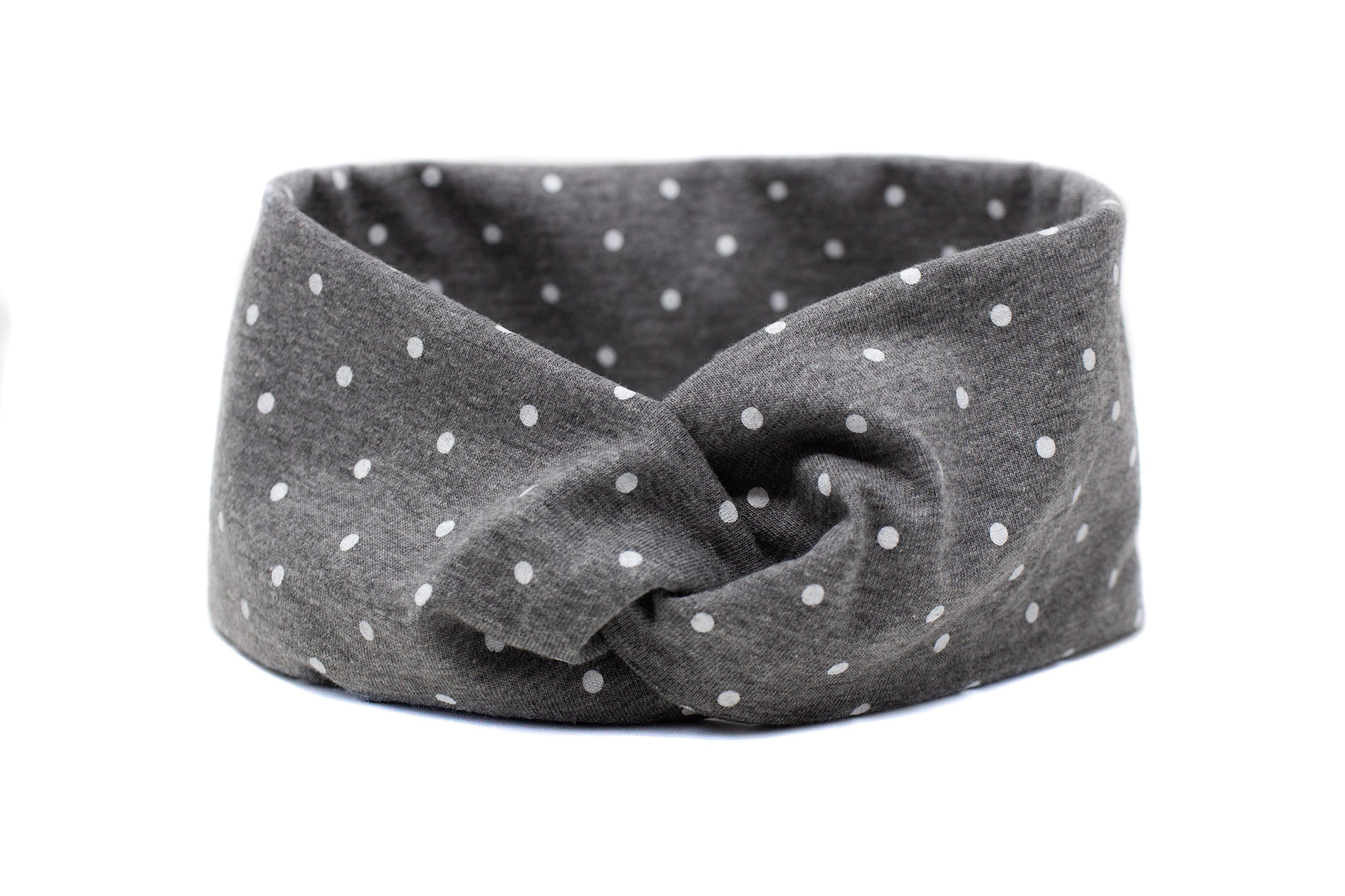Gray Polka Dot Yoga Headband