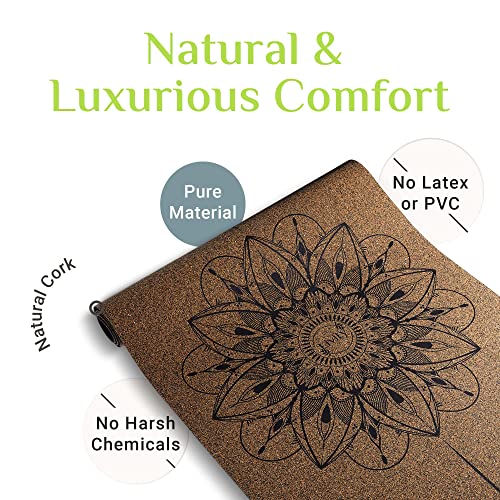 Mandala Cork Yoga Mat - Non-Slip & Durable